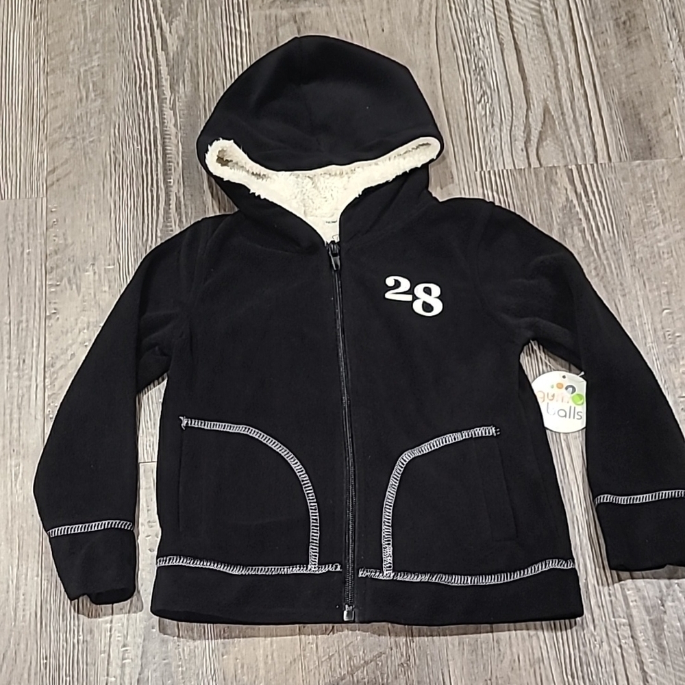 Black Front Zip # 28 Hoodie with Soft Lining